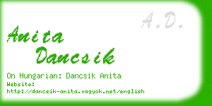 anita dancsik business card